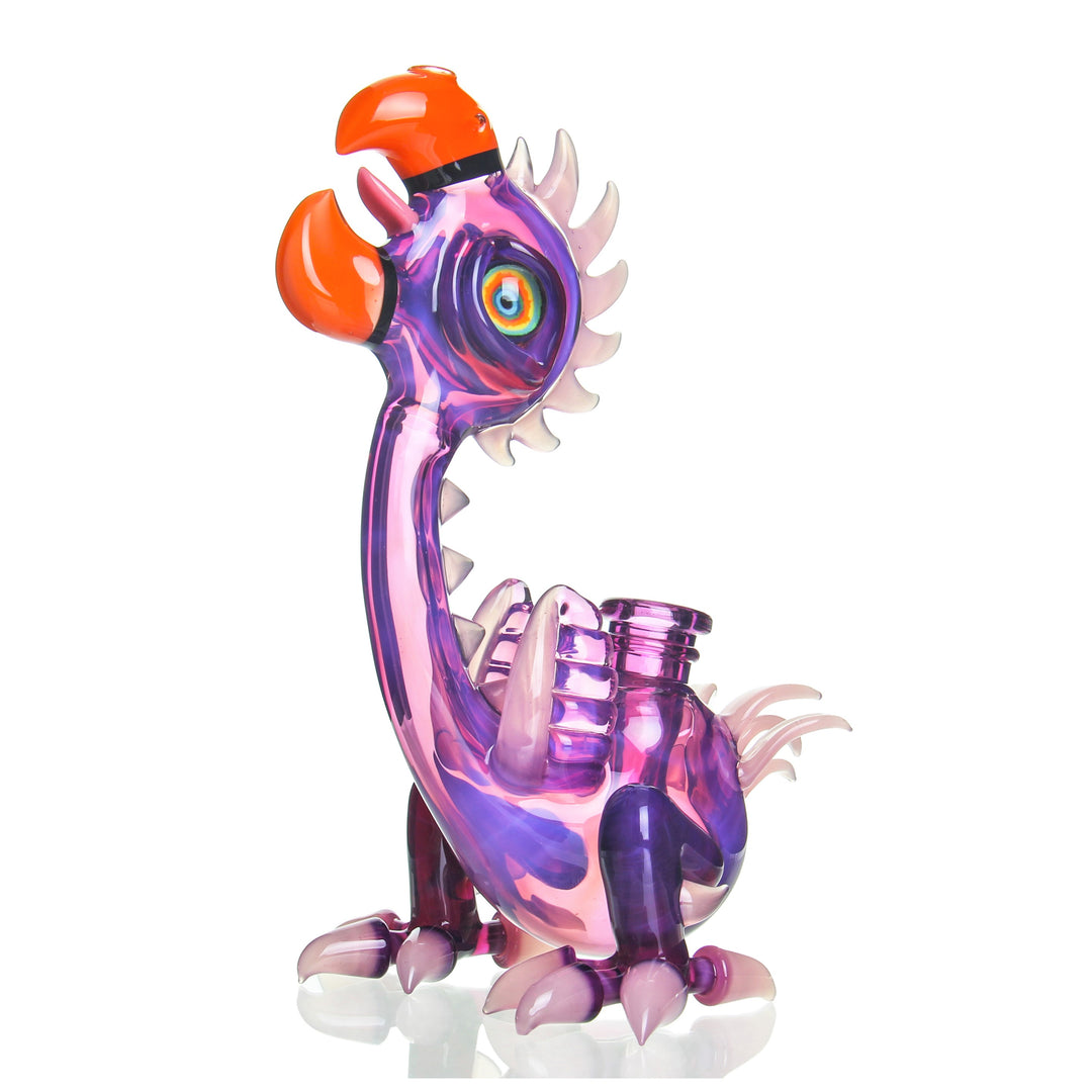 RJ Glass Birdasaur Royal Jelly and Pastel Serum — sculpted Birdasaur dab rig in Royal Jelly and Pastel Serum colorway