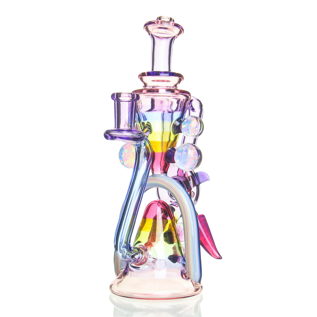 RJ Glass Dual Uptake Recycler — handblown dual-uptake recycler dab rig
