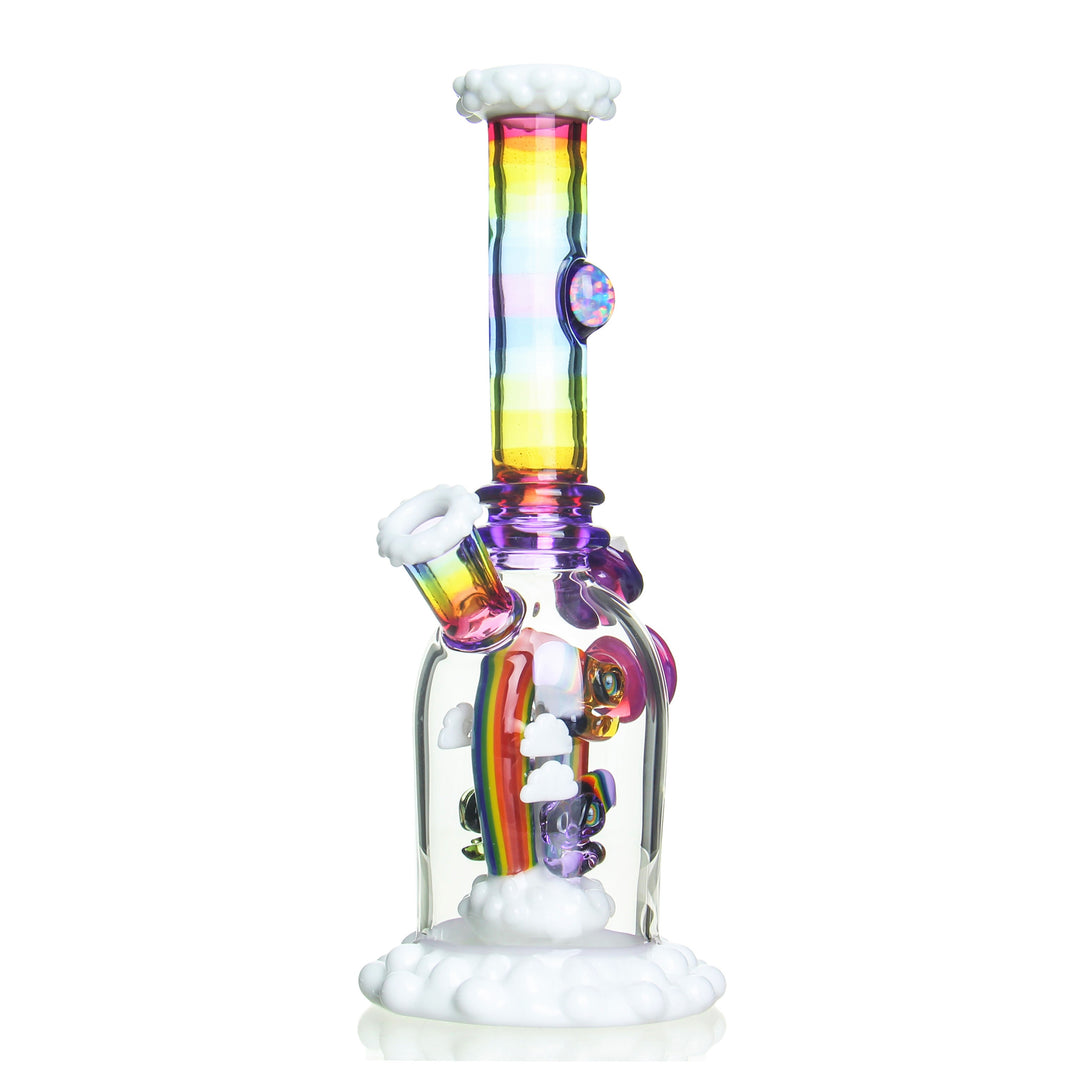 RJ Glass Rainbow Shredder Royal Jelly and Telemagenta — handblown rainbow shredder dab rig in Royal Jelly and Telemagenta colorway