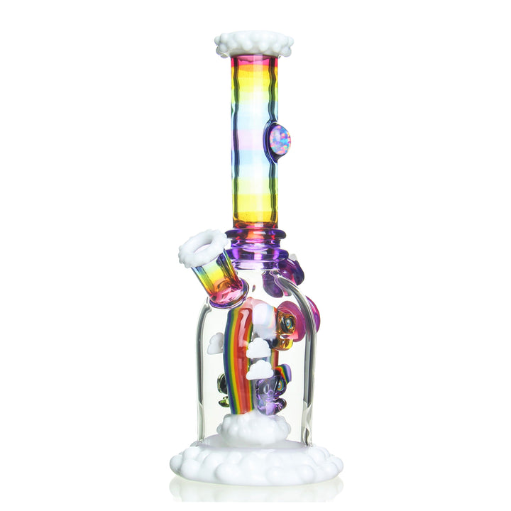 RJ Glass Rainbow Shredder Royal Jelly and Telemagenta — handblown rainbow shredder dab rig in Royal Jelly and Telemagenta colorway