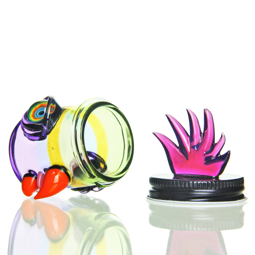 RJ Glass Terp Jar — RJ Glass terp jar lid detail view