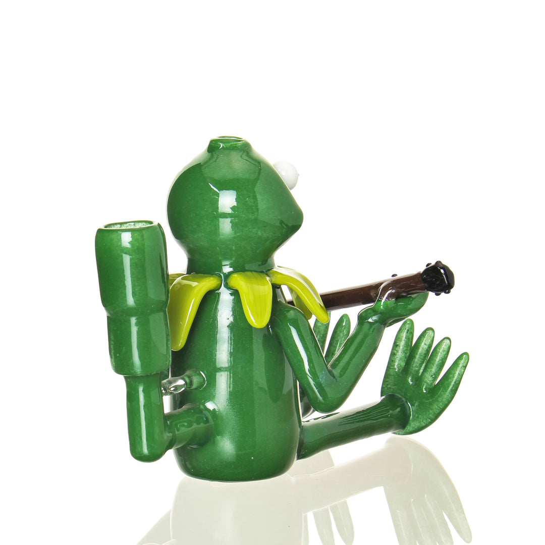 Rob Morrison Kermit the Frog Rig — heady sculpted Kermit the Frog dab rig, hero shot