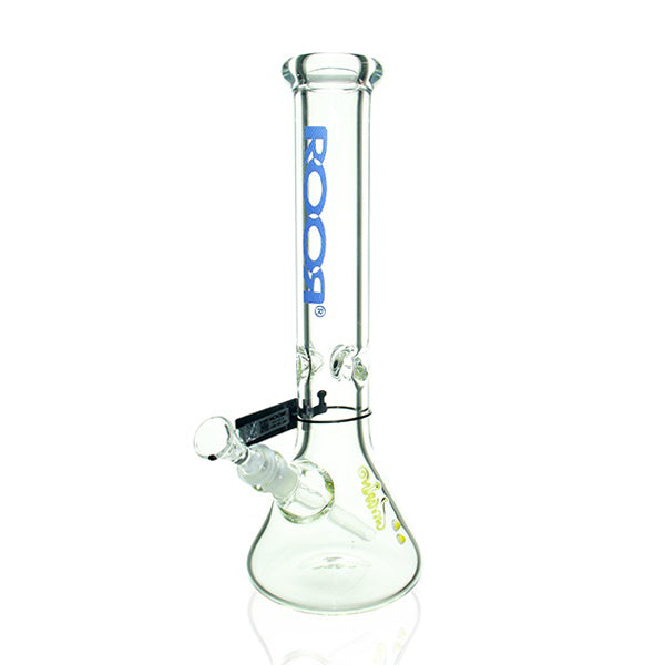 RooR Glass 14 inch Beaker 50x9mm Blue accent bong with 14mm female joint