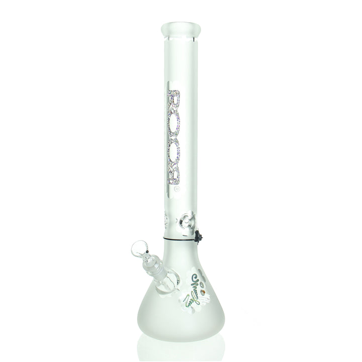 RooR 18in Beaker Swarovski Crystals — 50x5mm thick borosilicate beaker bong with Swarovski crystal accents
