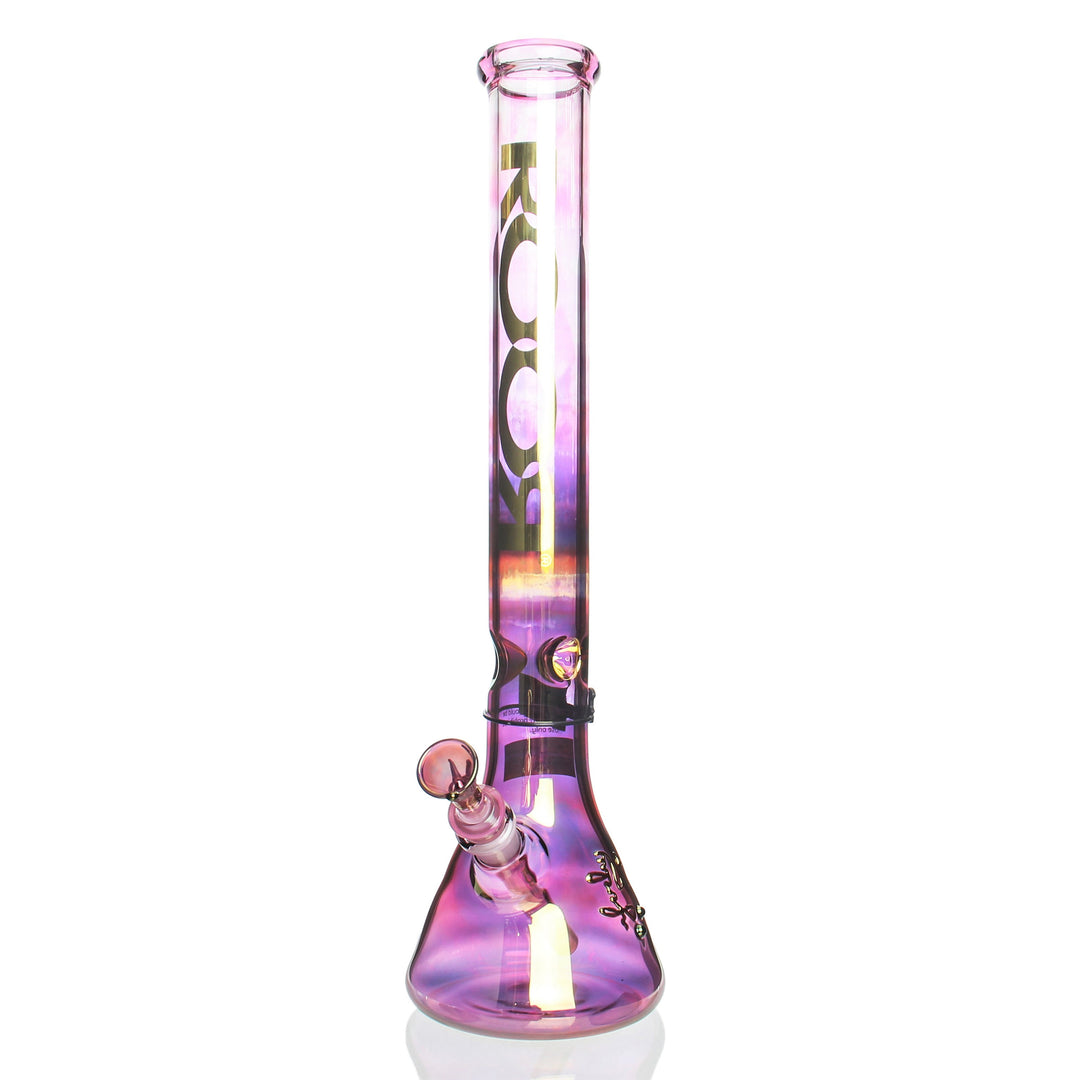 RooR 18in Gold Fume Beaker 50x5mm Gold — 18in 50x5mm gold fume beaker bong