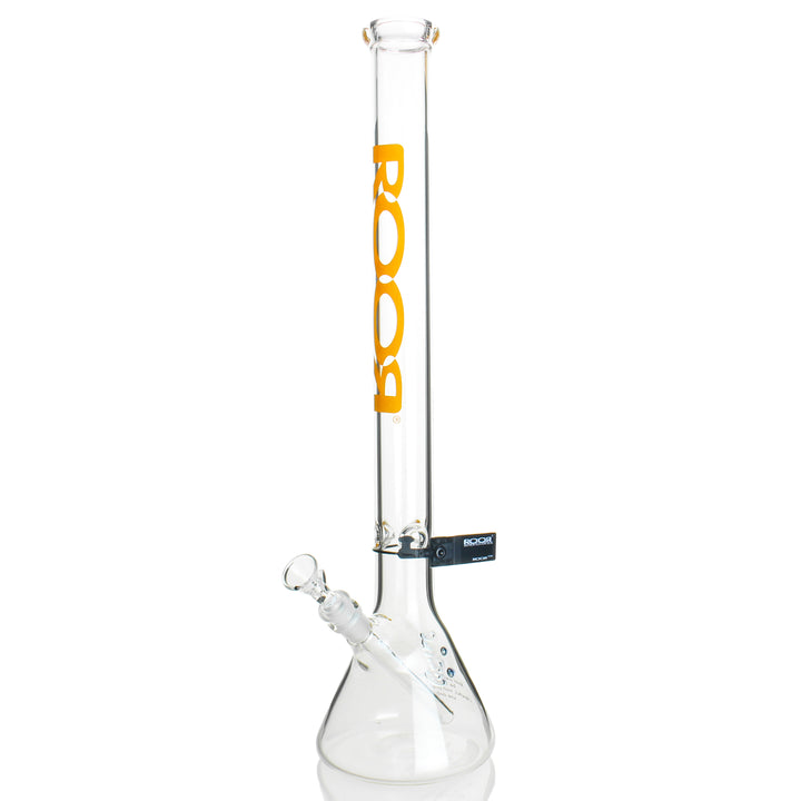 RooR 23-inch beaker bong — orange label 45x5mm borosilicate glass water pipe with ice pinch