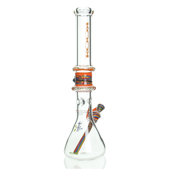 RooR x Chase Adams 18in Beaker Orange — orange beaker bong collab shown from alternate angle
