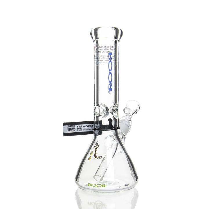 RooR Glass 10in 7mm Beaker Blue Label — Blue Label 10in 7mm beaker from alternate angle