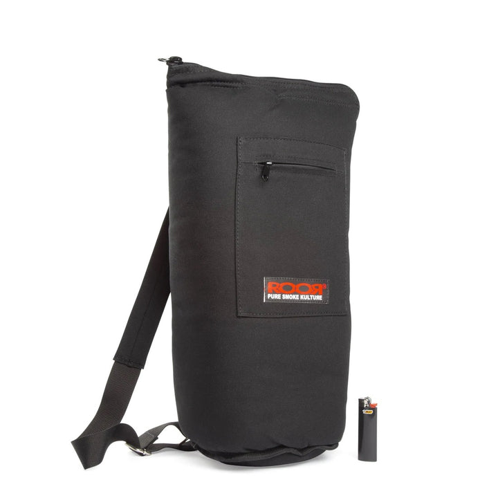 RooR Glass 20in Padded Bag Black — front RooR logo embroidery detail