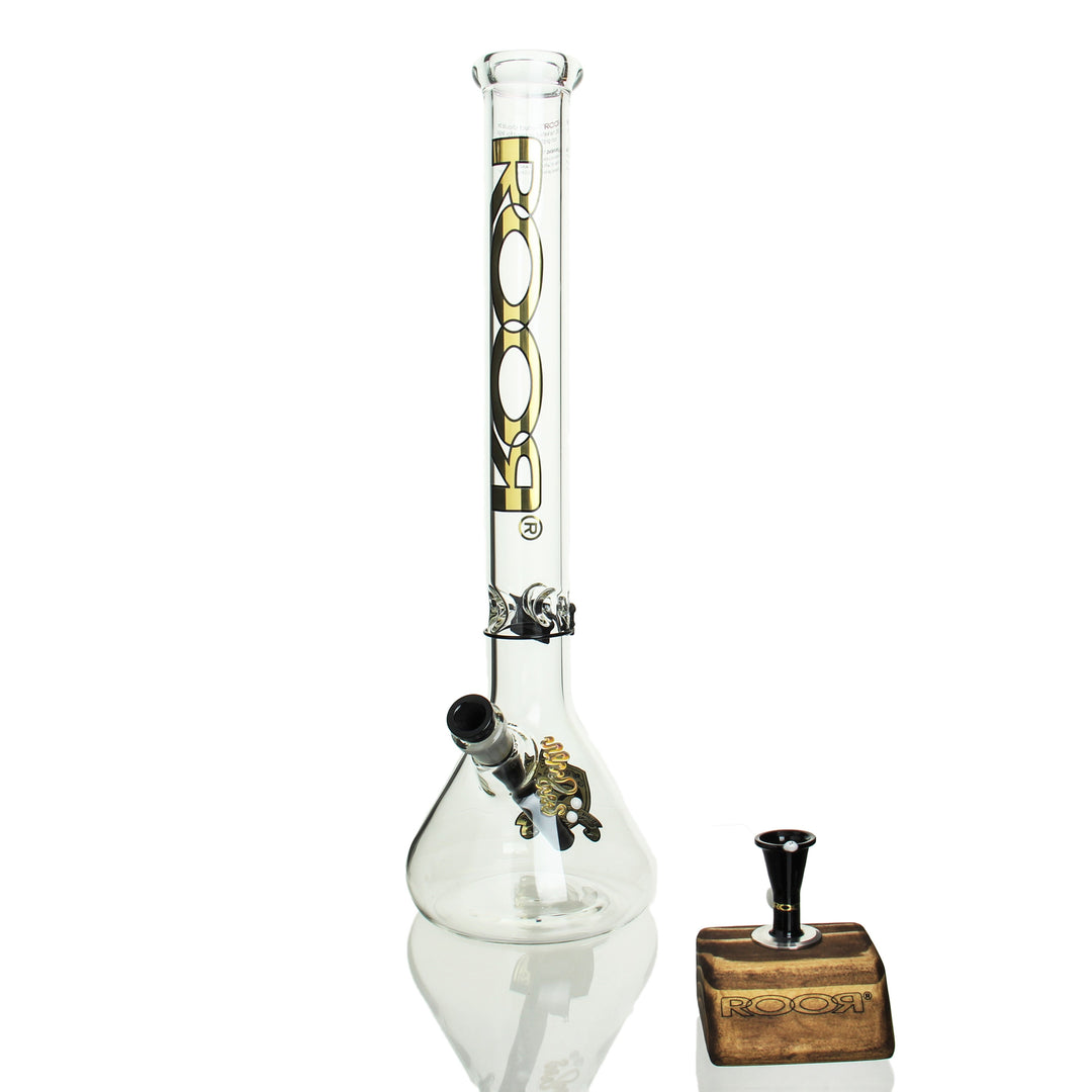 RooR Intro Collectors Series 18in Beaker 45x5mm Gold — Intro Collectors Series 18in 45x5mm beaker with gold accent