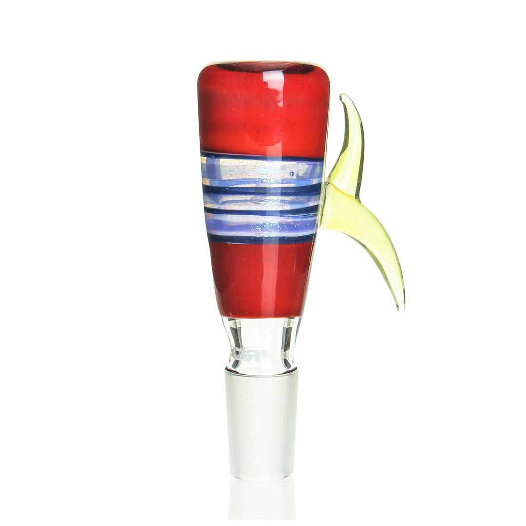 RooR x Artys Glass 18mm Worked Dichro Slide Red — collab 18mm worked dichro bowl slide with red accent