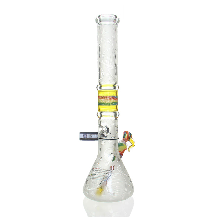 RooR x Chase Adams 18in Frosted Beaker 50x7 Galaxy — alternate angle showing frosted galaxy artwork detail