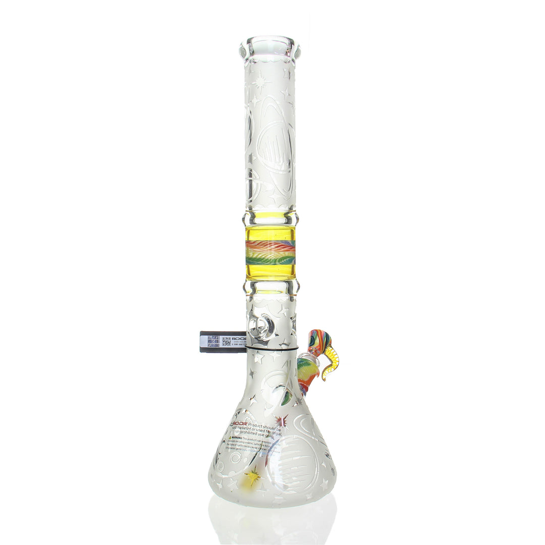 RooR x Chase Adams 18in Frosted Beaker 50x7 Galaxy — alternate angle showing frosted galaxy artwork detail