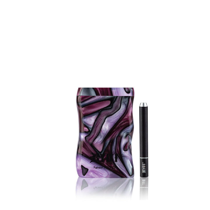 RYOT Short Magnetic Dugout — magnetic dugout stash box, purple and white variant