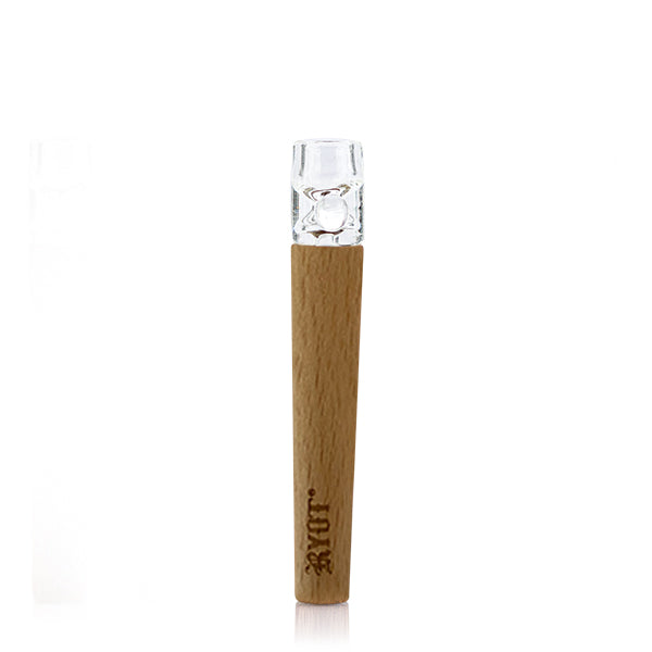 RYOT Wooden One Hitter With Glass Tip — glass tip detail