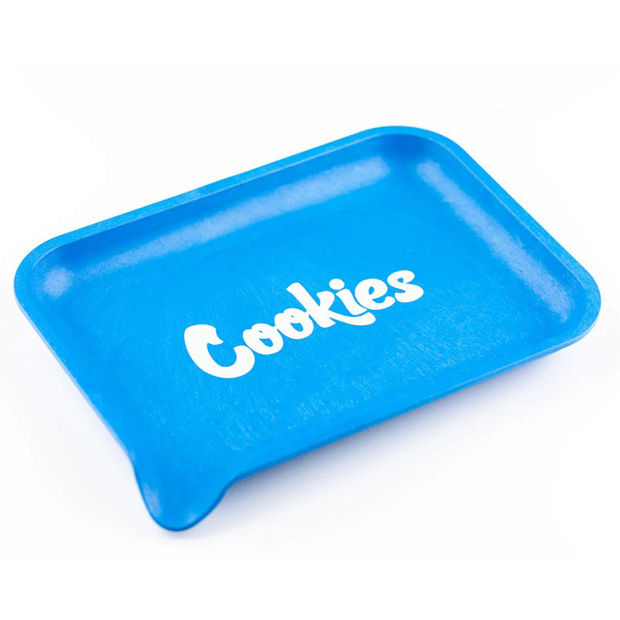 Santa Cruz Shredder x Cookies SF Small Hemp Tray Blue — eco-friendly hemp rolling tray collab in blue