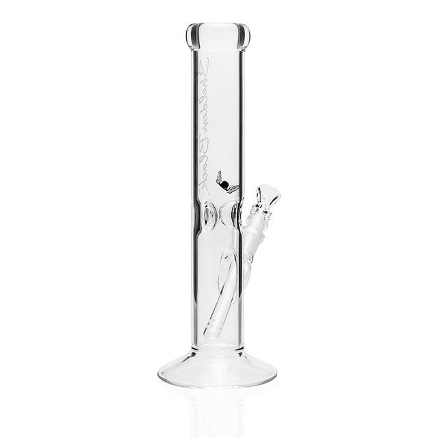 Sheldon Black Glass 13 inch Medio Straight Frost side view of frost finish