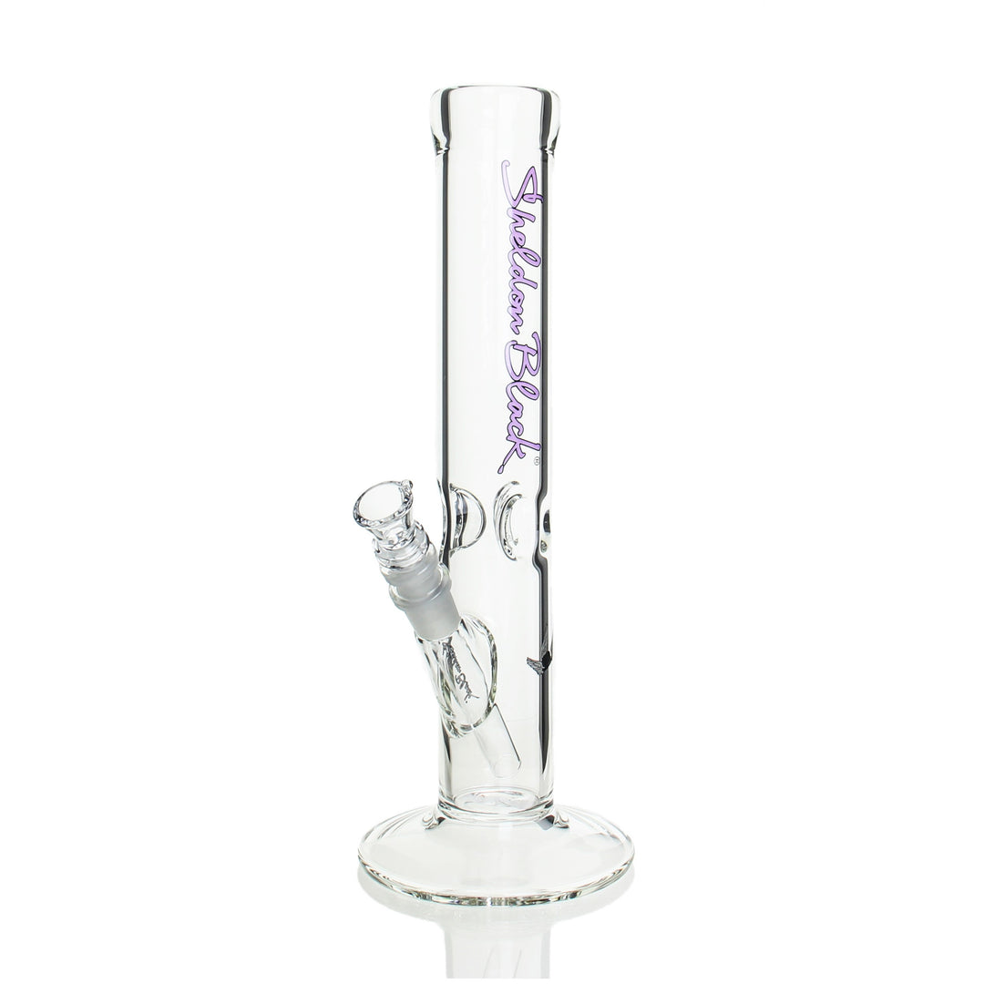 Sheldon Black 13in Medio Straight 50x5mm Signature Purple — 13in Medio-style 50x5mm straight tube in Signature Purple colorway