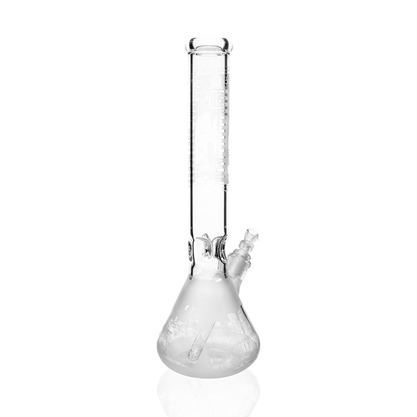 Sheldon Black x Pakoh 16 inch collaboration beaker side view of artwork