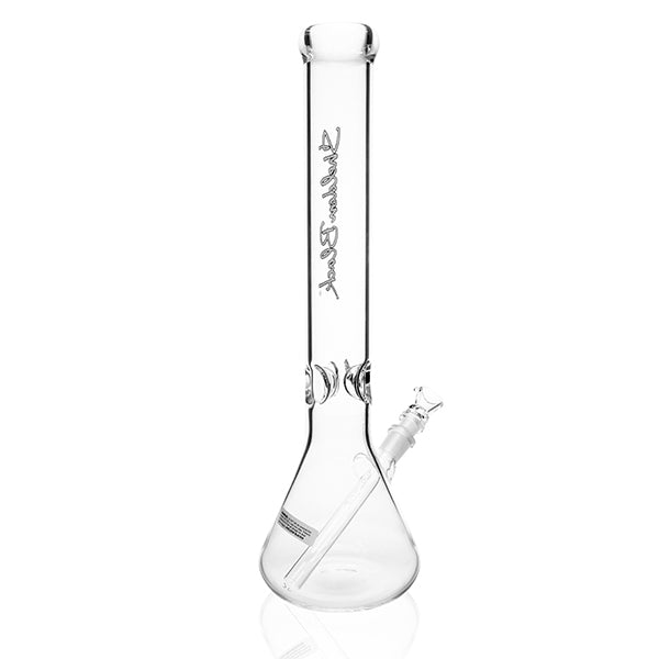 Sheldon Black Glass 16 inch Medio Beaker White side view of white finish