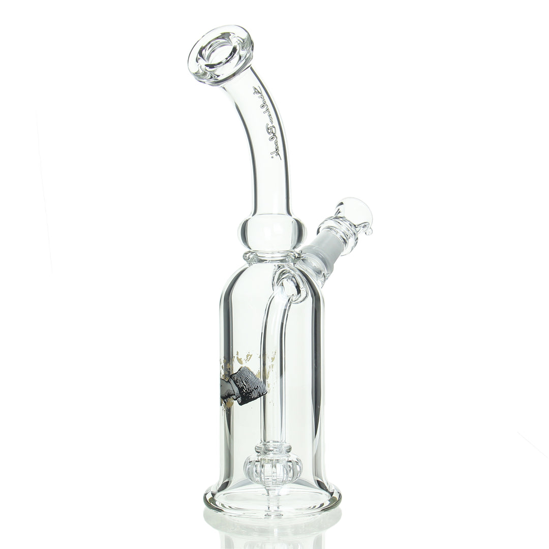 Sheldon Black The Bottle Bubbler Tightwire Brass — Tightwire Brass bottle bubbler shown from alternate angle