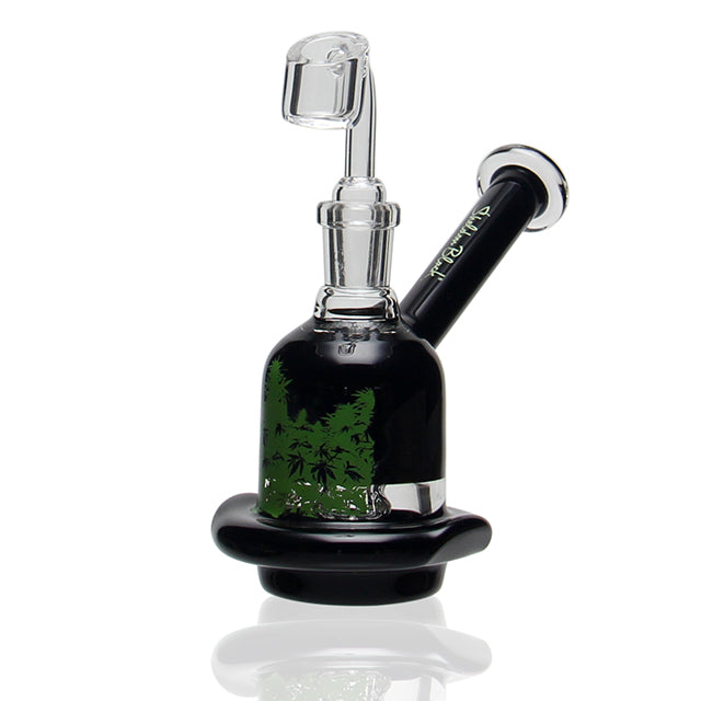 Sheldon Black Glass Derby Black DNA artwork bong with 14mm female joint