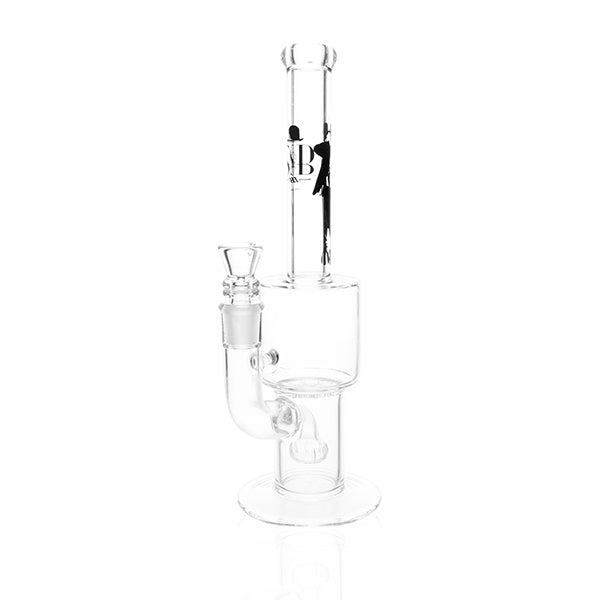 Sheldon Black Glass Stemless Showerhead 25 Hole Smoker design bong with 14mm male joint