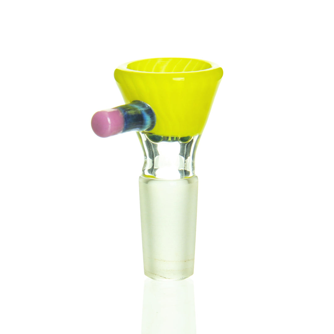 Sherbet Glass 14mm Pencil Slide Yellow — heady glass pencil-shaped slide bowl in yellow colorway