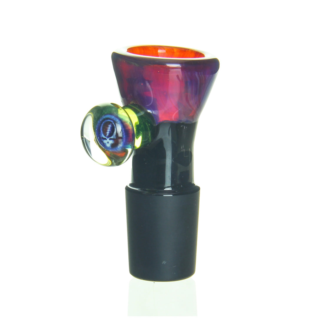 Sherbet Glass 18mm Grateful Dead Slide — 18mm slide bowl with Grateful Dead themed colorway