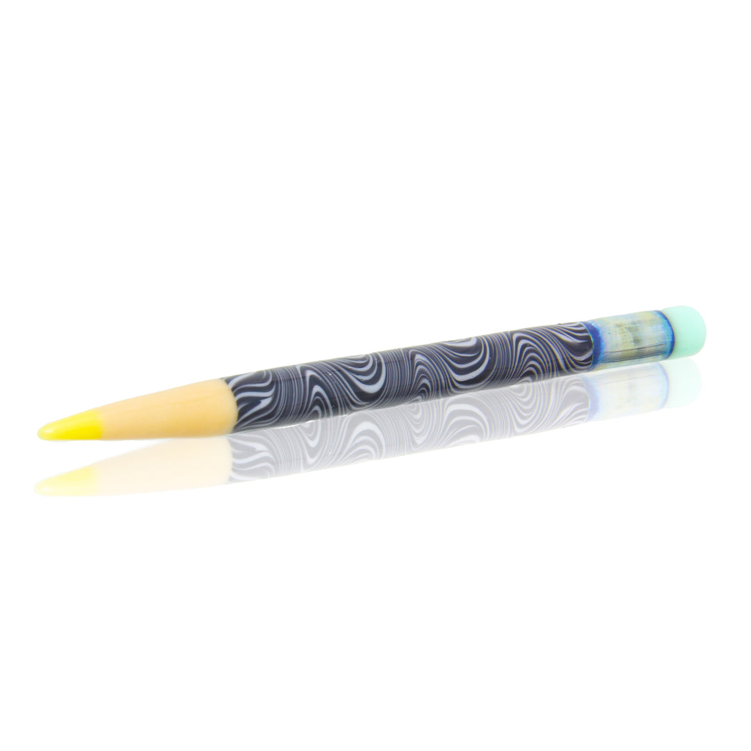 Sherbet Glass x BirdDogg Wig Wag Pencil — handmade collab glass dabber tool with custom wig wag color pattern