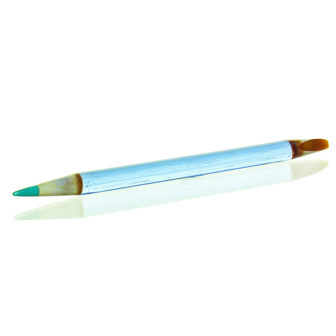 Sherbet Glass Chisel Tip Pencil Blue Dream — handmade glass dabber with chisel-tip end in blue dream colorway