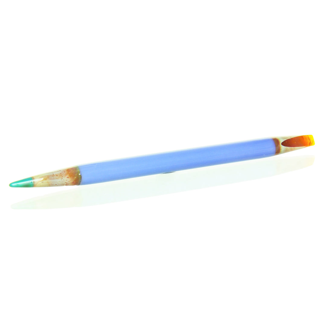 Sherbet Glass Chisel Tip Pencil Iris — handmade glass dabber with chisel-tip end in iris purple colorway