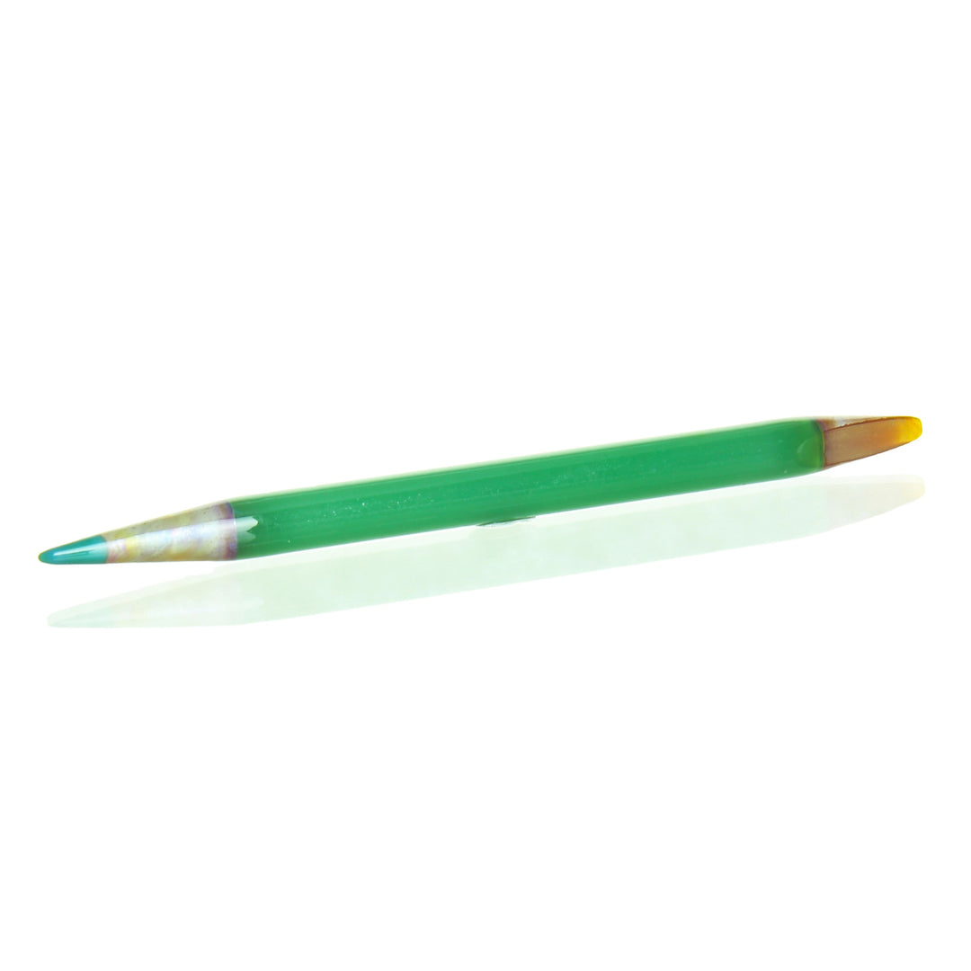 Sherbet Glass Chisel Tip Pencil Jade Green — handmade glass dabber with chisel-tip end in jade green colorway