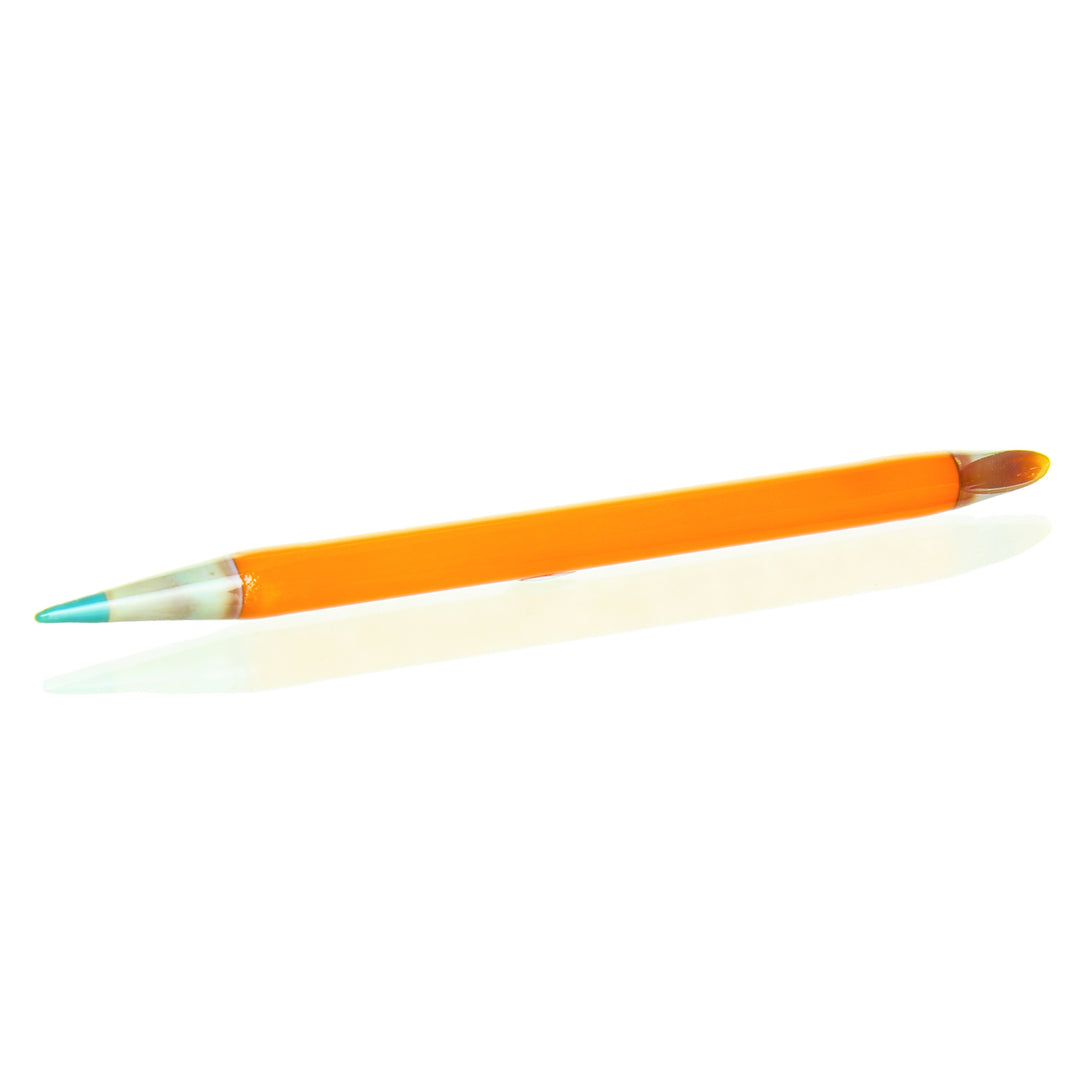 Sherbet Glass Chisel Tip Pencil Lava — handmade glass dabber with chisel-tip end in lava red colorway