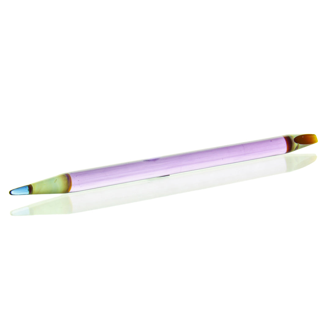 Sherbet Glass Chisel Tip Pencil Purple Rain — handmade glass dabber with chisel-tip end in purple rain colorway
