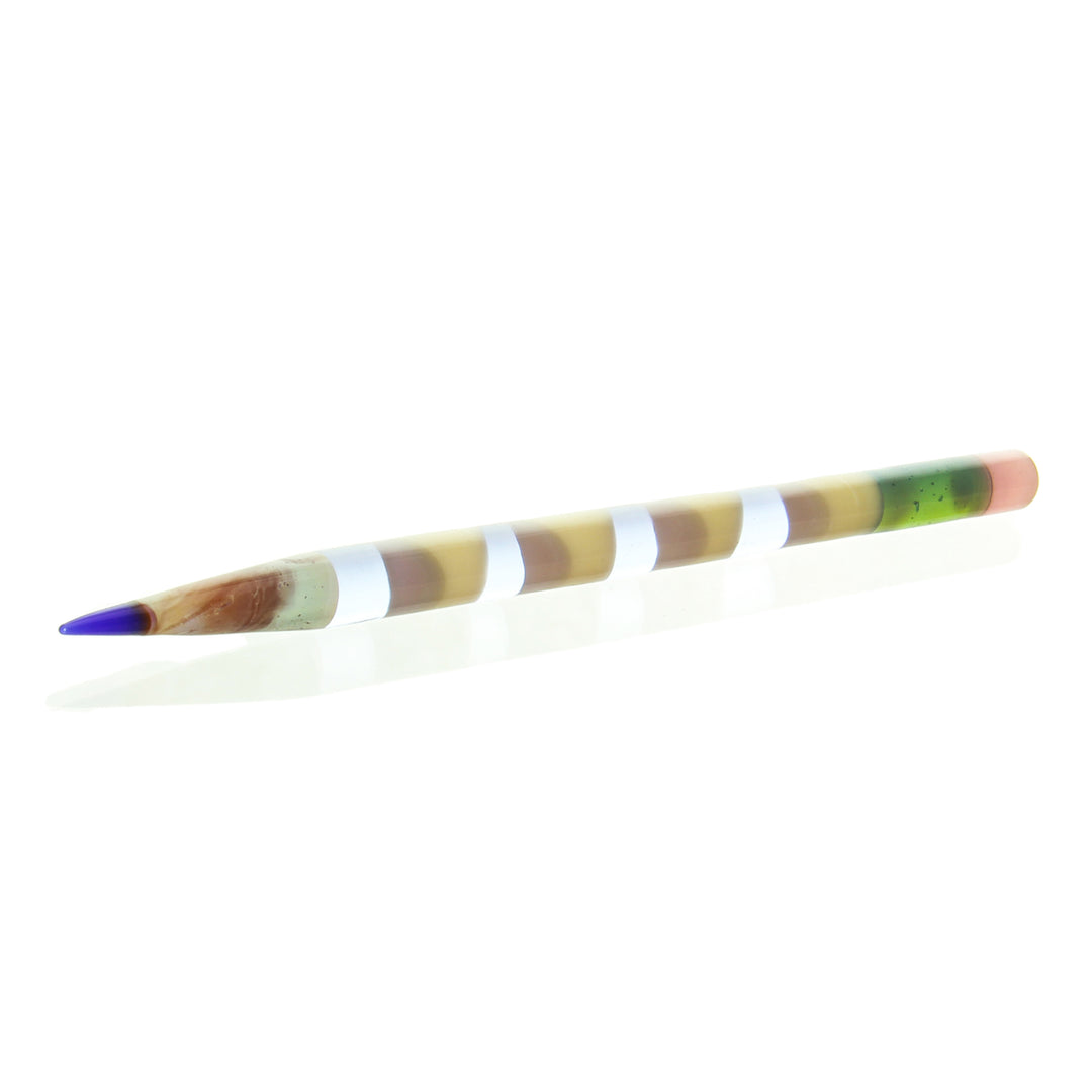 Sherbet Glass x Danny Camp Glass CFL Spots Pencil — handmade collab glass dabber with CFL color-changing spotted pattern