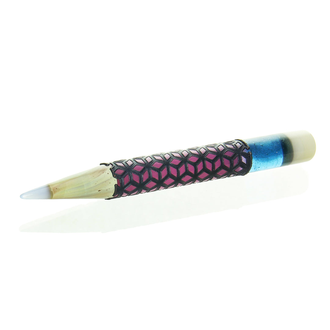Sherbet Glass x Electro B Electroformed Sacred Geometry Pencil — handmade collab dabber with electroformed sacred geometry accents