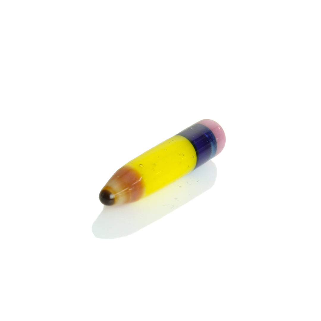 Sherbet Glass Pencil Pillar Banana — pencil-shaped terp pillar for slurper bangers, banana colorway