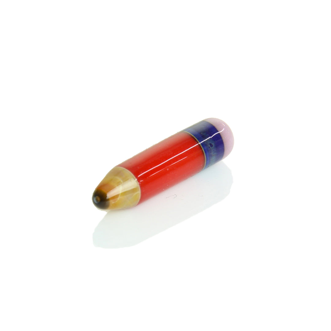 Sherbet Glass Pencil Pillar Cherry — pencil-shaped terp pillar for slurper bangers, cherry colorway