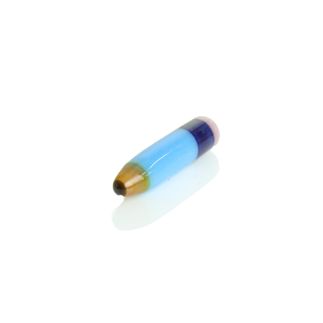 Sherbet Glass Pencil Pillar Siberia Blue — pencil-shaped terp pillar for slurper bangers, siberia blue colorway