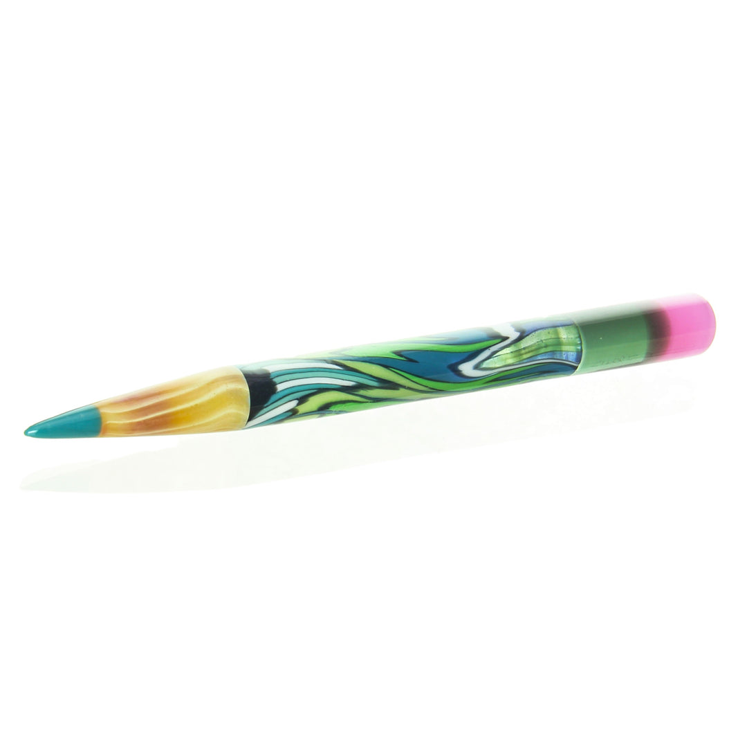 Sherbet Glass x Jekyl Glass Camo Stringer Pencil — handmade collab glass dabber with camo stringer color pattern