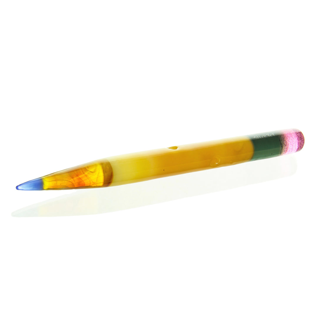 Sherbet Glass x Kso Glass Swiss Cheese Pencil — handmade collab glass dabber with swiss cheese hole pattern accent