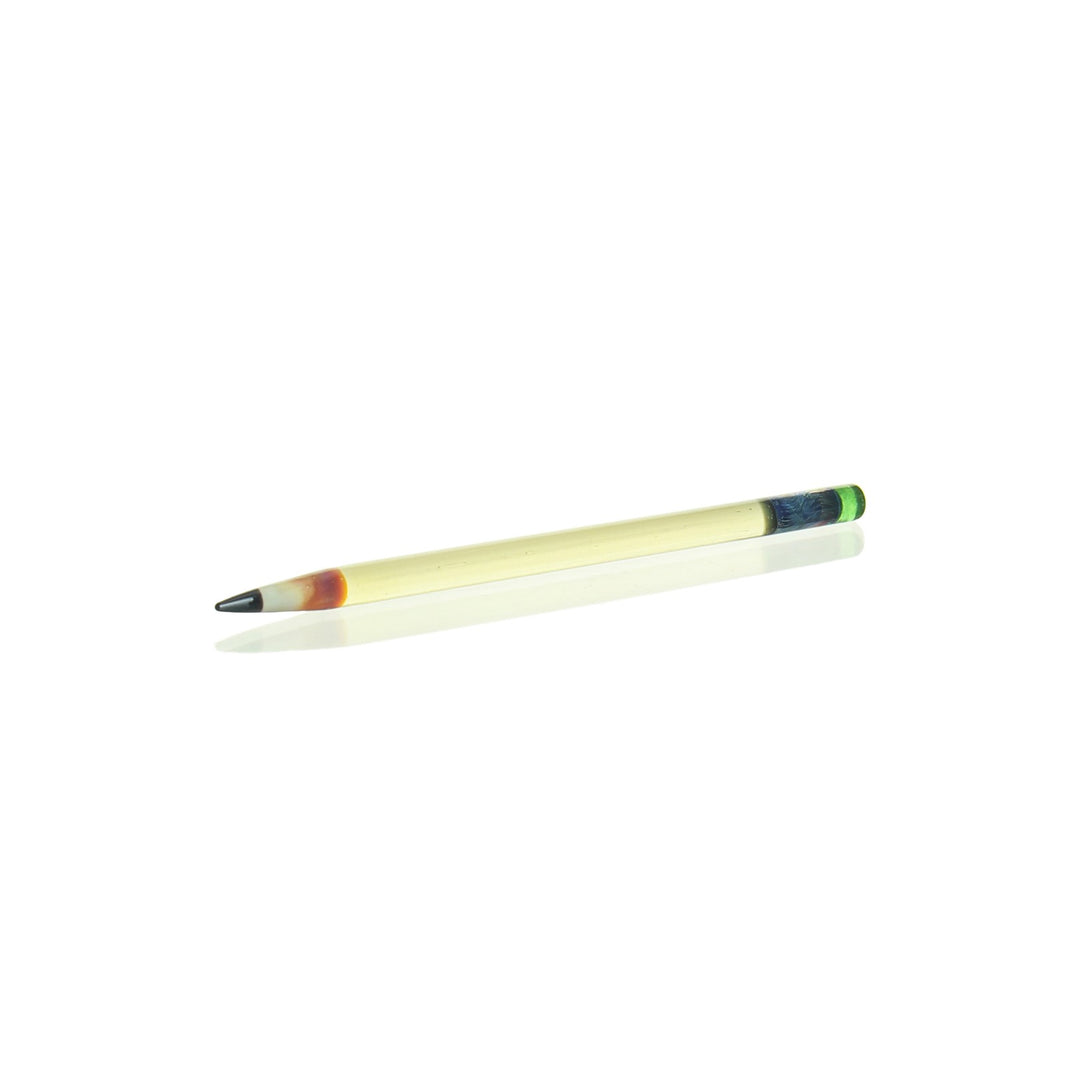 Sherbet Glass Mini CFL Pencil Dabber Yoshi Black Tip — color-changing mini CFL glass dabber in Yoshi green with black tip