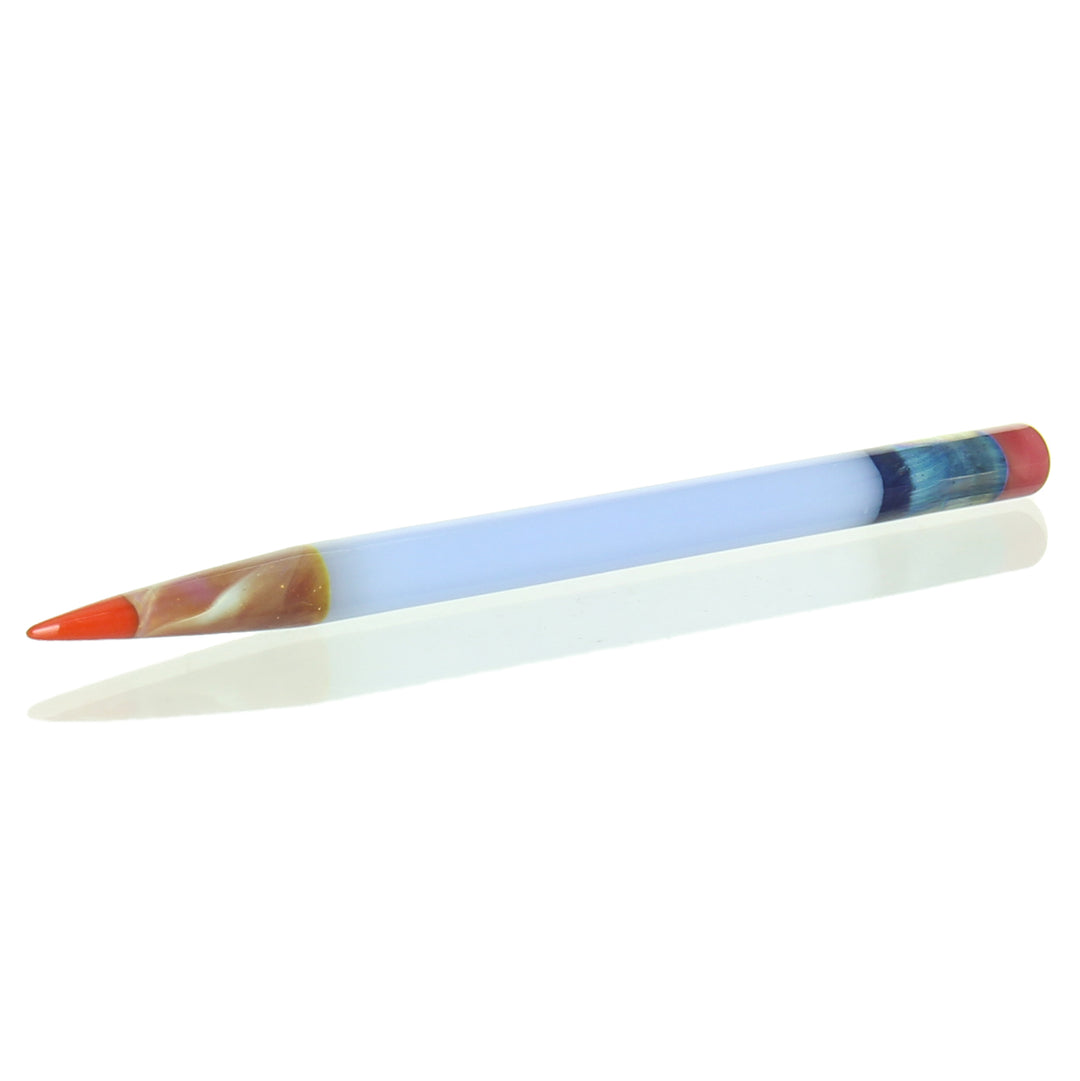 Sherbet Glass Pencil Dabber Baby Blue Red Tip — heady glass pencil dabber in baby blue with red tip