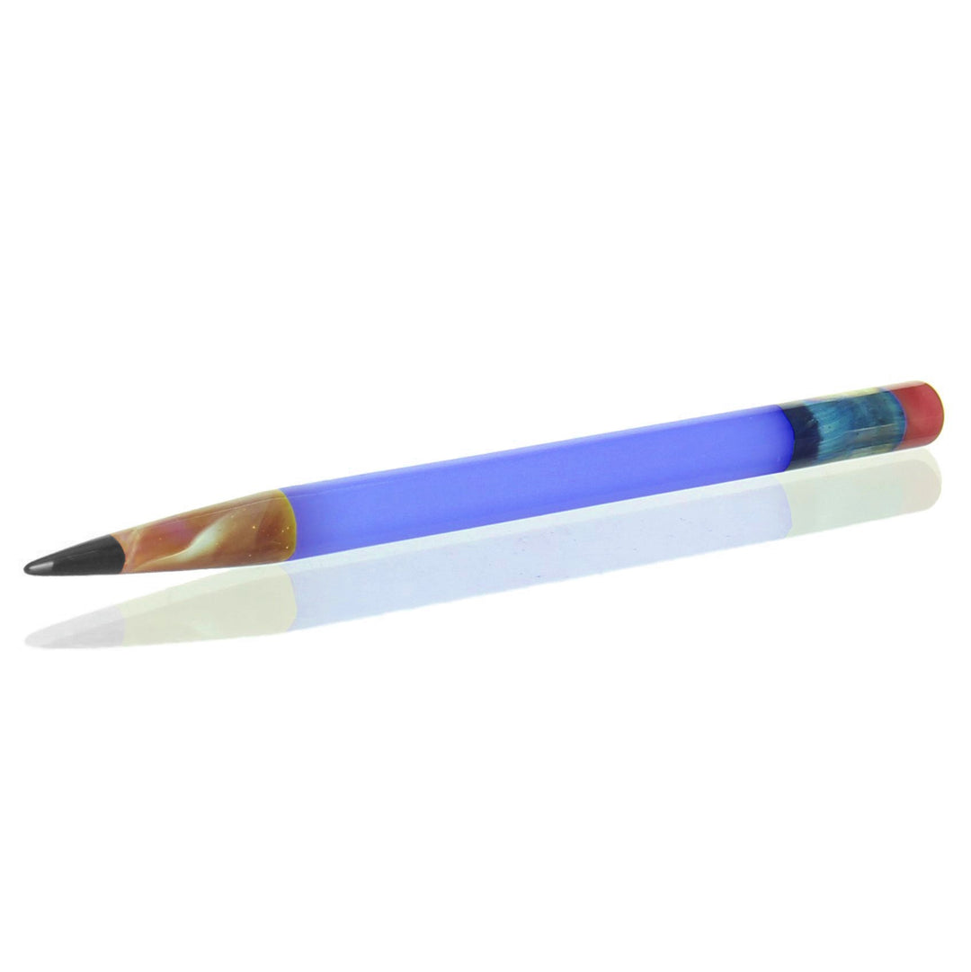 Sherbet Glass Pencil Dabber Deja Blue with Brown Tip — heady glass pencil dabber in Deja Blue with brown tip