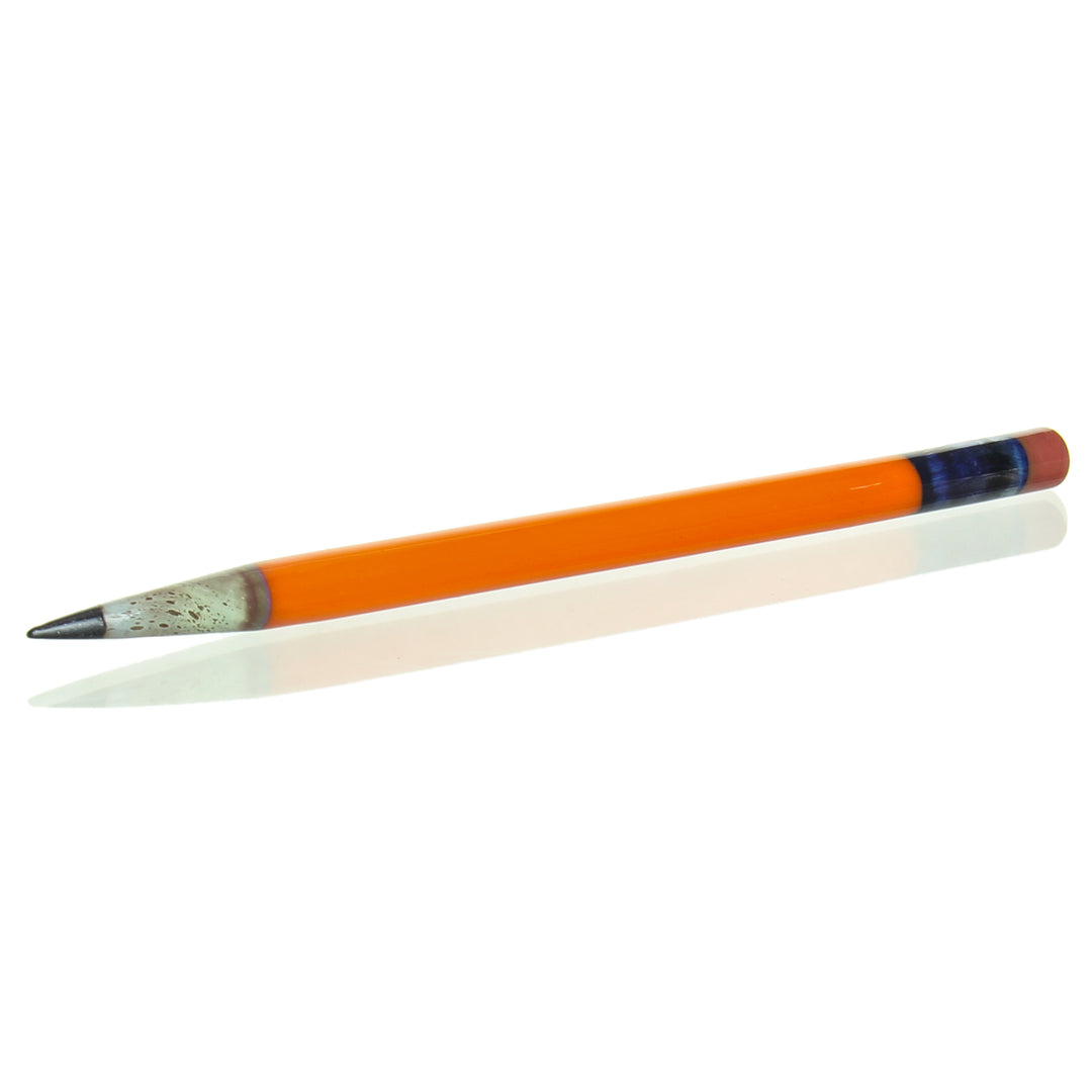Sherbet Glass Pencil Dabber Orange Black Tip — heady glass pencil dabber in orange with black tip