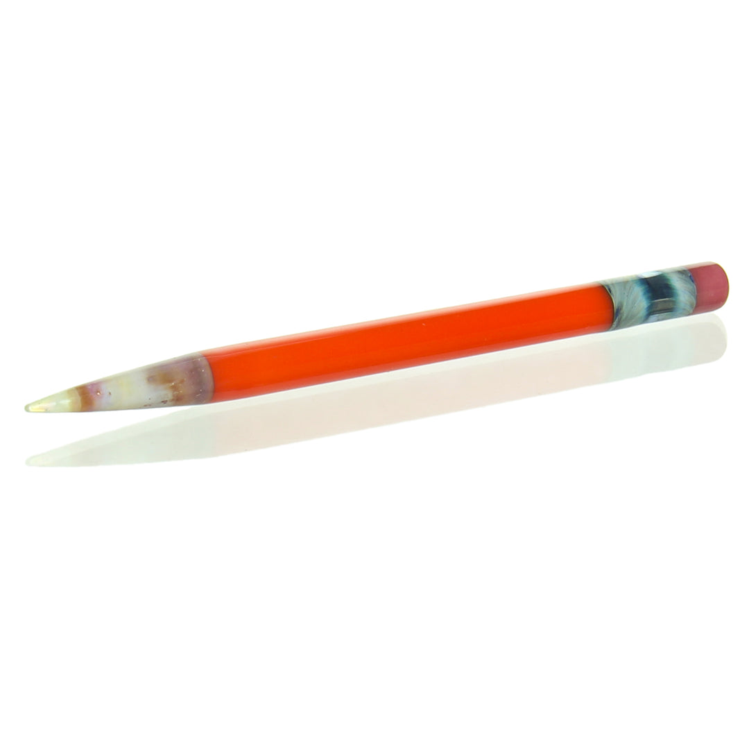 Sherbet Glass Pencil Dabber Orange White Tip — heady glass pencil dabber in orange with white tip