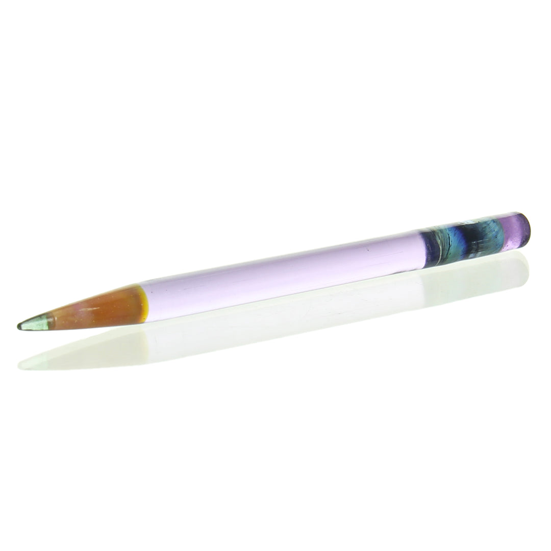 Sherbet Glass Pencil Dabber Purple Green Tip — heady glass pencil dabber in purple with green tip
