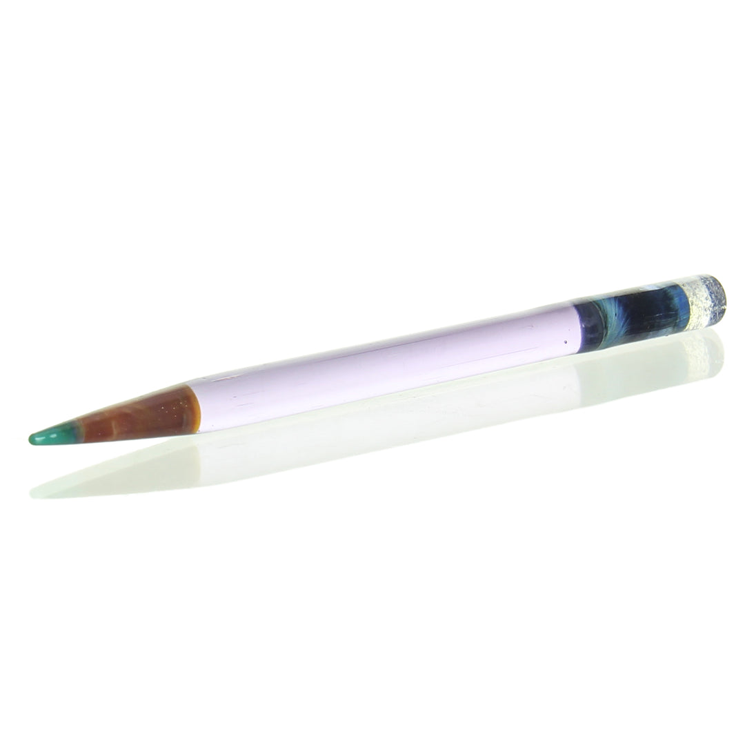 Sherbet Glass Pencil Dabber Purple Teal Tip — heady glass pencil dabber in purple with teal tip