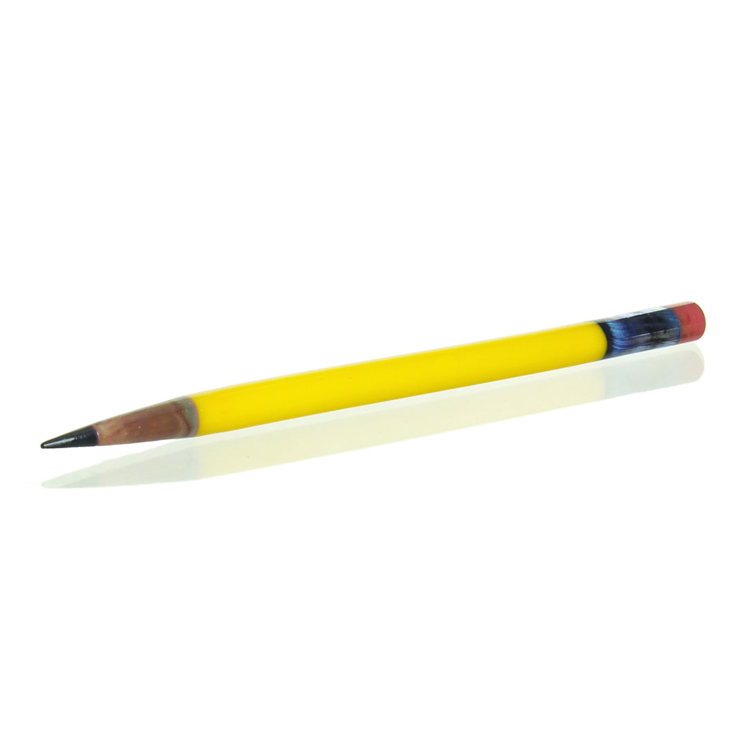 Sherbet Glass Pencil Dabber Yellow Black Tip — heady glass pencil dabber in yellow with black tip